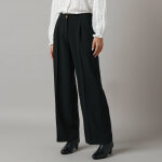 Pantalon large  pinces - 50 - noir - lora zellini
