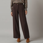 Pantalon large  pinces - 48 - marron - lora zellini