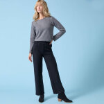 Pantalon large sp�cial petites uni, maille gratt�e - blancheporte