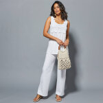 Pantalon large stretch, taille Élastiquée - lora zellini Pantalon large stretch, taille Élastiquée - lora zellini