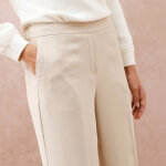 Pantalon large taille lastique, crpe - blancheporte