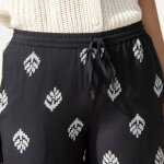 Pantalon large taille haute, viscose imprime - blancheporte