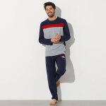 Pantalon de pyjama bleu marine imprimé placé - blancheporte Pantalon de pyjama bleu marine imprimé placé - blancheporte