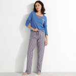 Pantalon pyjama coton imprimé rayures - blancheporte Pantalon pyjama coton imprimé rayures - blancheporte