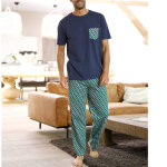 Pantalon pyjama imprim marine bleu - blancheporte