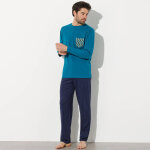 Pantalon pyjama uni marine - blancheporte