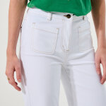 Pantalon twill coupe large taille haute, petite stature - blancheporte