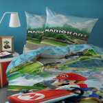 Parure de lit mario kart coton - mario kart