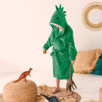Peignoir de bain enfant � capuche personnalisable dinosaure microfibre - blancheporte