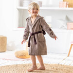 Peignoir de bain enfant chien éponge coton - 340g / m² - 10 / 12 ans - marron - colombine des petits Peignoir de bain enfant chien éponge coton - 340g / m² - 10 / 12 ans - marron - colombine des petits