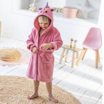 Peignoir de bain enfant licorne  capuche microfibre toute douce - blancheporte
