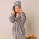 Peignoir de bain enfant ourson  capuche ponge coton - 340 g / m - colombine des petits