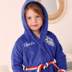Peignoir de bain enfant personnalisable foot  capuche, ponge coton - 340 g / m - colombine des petits ...