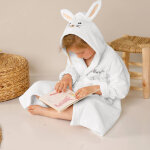 Peignoir de bain enfant personnalisable lapin  capuche - colombine des petits