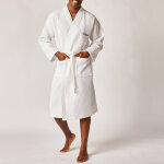 Peignoir col kimono mixte nid d abeille colombine, 240g / m2 - 34 / 36 - blanc - colombine