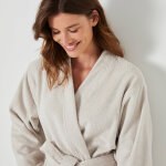 Peignoir court adulte col kimono ponge bouclette - colombine