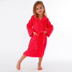 Peignoir enfant ponge bouclette  capuche - 8 / 10 ans - orange - colombine des petits