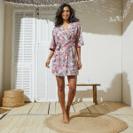 Peignoir kimono imprimé - coton modal - blancheporte Peignoir kimono imprimé - coton modal - blancheporte