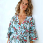 Peignoir kimono imprim - coton modal - blancheporte