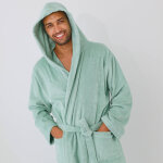 Peignoir mixte adulte col capuche �ponge bouclette - 34 / 36 - vert - colombine