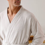 Peignoir mixte adulte col kimono ponge bouclette - colombine