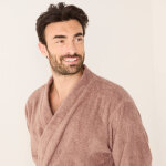 Peignoir mixte adulte col kimono �ponge bouclette - 34 / 36 - marron - colombine