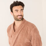 Peignoir mixte adulte col kimono ponge bouclette - 38 / 40 - marron - colombine