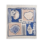 Plaid coton imprim� coquillages - blancheporte