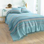 Plaid jet multicolore coton tissage artisanal - blancheporte