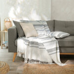 Plaid jet multicolore coton tissage artisanal - blancheporte