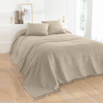 Plaid ou jet� uni coton tissage artisanal - blancheporte