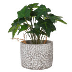 Plante artificielle et pot en ciment - blancheporte Plante artificielle et pot en ciment - blancheporte