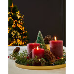 Plateau rond m�tal dor� et vert - blancheporte