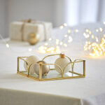 Plateau en verre et m�tal coloris dor� - blancheporte