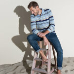 Polo maille pique raye, manches longues - blancheporte