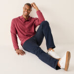 Polo uni maille piqu�e manches longues - blancheporte