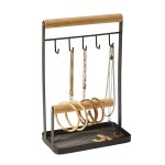 Porte - bijoux bois et mtal noir - blancheporte