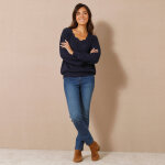 Pull dtails ajours, maille perle - blancheporte