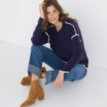 Pull bicolore en maille moelleuse - blancheporte