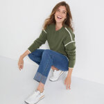 Pull bicolore en maille moelleuse - blancheporte