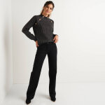 Pull boutonn maille anglaise et fil brillant - blancheporte