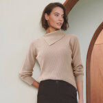 Pull col asym�trique, d�tails boutons - blancheporte