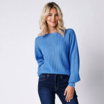 Pull col bateau, maille anglaise toucher doux - blancheporte Pull col bateau, maille anglaise toucher doux - blancheporte