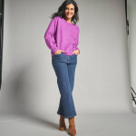 Pull col bateau, maille fantaisie - 34 / 36 - violet - lora zellini