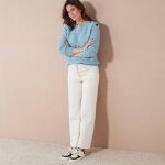 Pull col bateau maille poilue fantaisie - blancheporte
