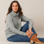 Pull col boule, maille anglaise - blancheporte Pull col boule, maille anglaise - blancheporte