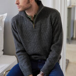 Pull col camionneur c�te anglaise 30% laine - blancheporte