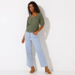 Pull col carr uni, maille ajoure - blancheporte