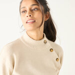 Pull col montant boutonné - blancheporte Pull col montant boutonné - blancheporte