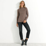 Pull col montant long, maille ctele - colors&co